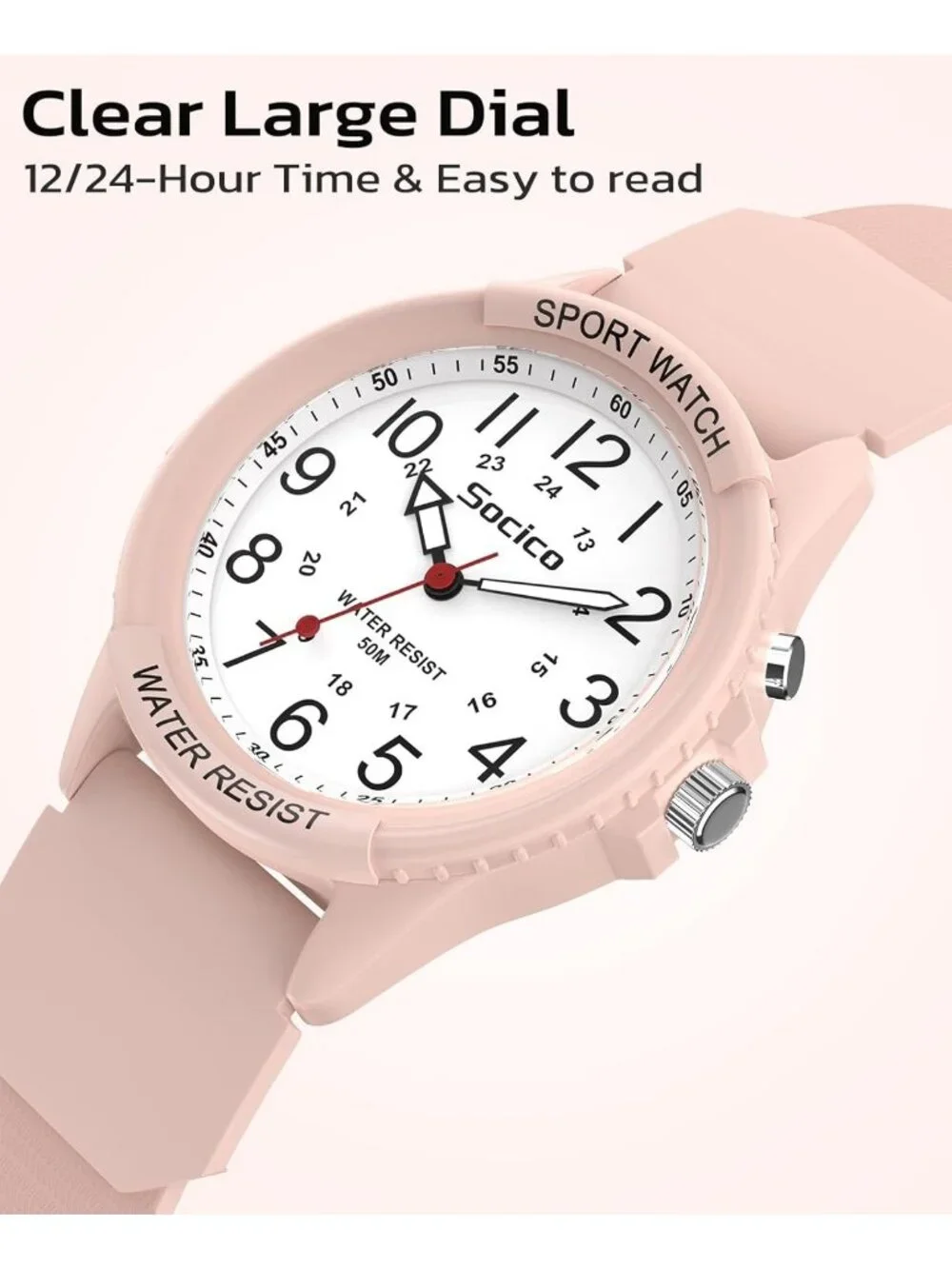 Unisex Pink Analog Quartz Sports Military Waterproof Nurse Classic Wrist Watch